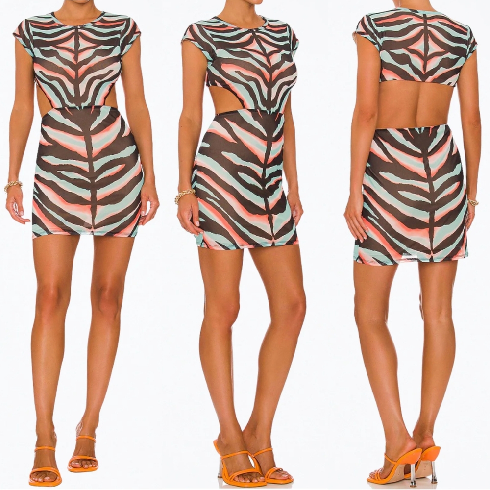 ☆AFRM GABBI POWER MESH OPEN-BACK MINI DRESS☆